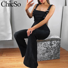 Load image into Gallery viewer, MissyChilli Black elegant skinny sexy jumpsuit Women fashion wide leg bodycon jumpsuit Autumn winter long romper overalls female
