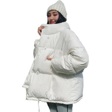 Load image into Gallery viewer, 2019 Winter Autumn Women's Down Jacket  Loose Cotton Parka Female Stand-Up Collar Candy Color Outwear Short Winter Coats