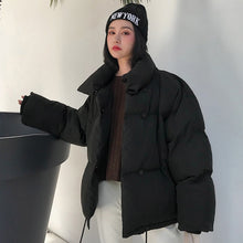 Load image into Gallery viewer, 2019 Winter Autumn Women's Down Jacket  Loose Cotton Parka Female Stand-Up Collar Candy Color Outwear Short Winter Coats