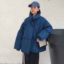 Load image into Gallery viewer, 2019 Winter Autumn Women's Down Jacket  Loose Cotton Parka Female Stand-Up Collar Candy Color Outwear Short Winter Coats