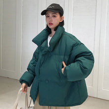 Load image into Gallery viewer, 2019 Winter Autumn Women's Down Jacket  Loose Cotton Parka Female Stand-Up Collar Candy Color Outwear Short Winter Coats